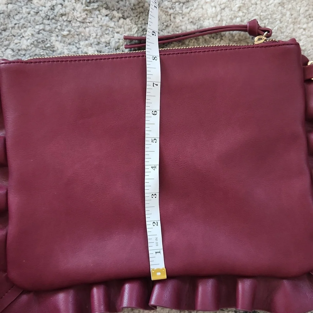 Sole Society Burgundy Ruffle‎ Clutch